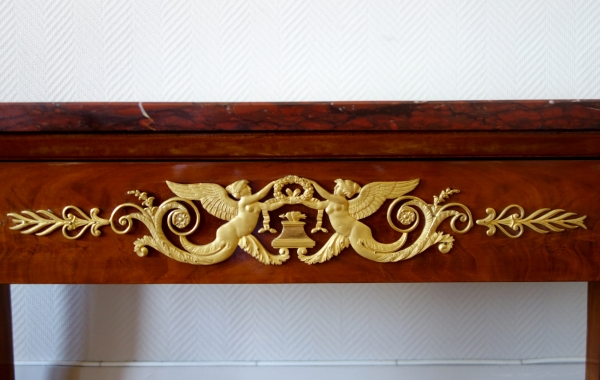 Mahogany and ormolu Empire console, early 19th century