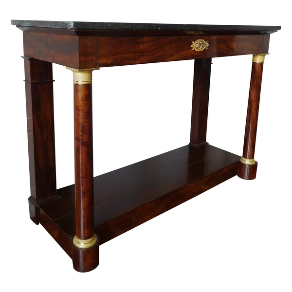 Large mahogany and ormolu console, French Empire period circa 1810 - 130cm