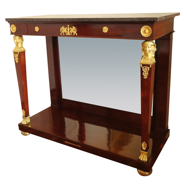 Empire mahogany and ormolu console - France early 19th century circa 1805-1810