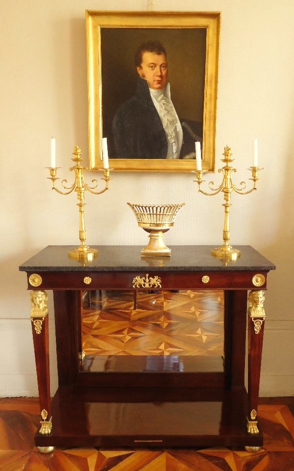 Empire mahogany and ormolu console - France early 19th century circa 1805-1810