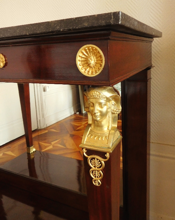 Empire mahogany and ormolu console - France early 19th century circa 1805-1810