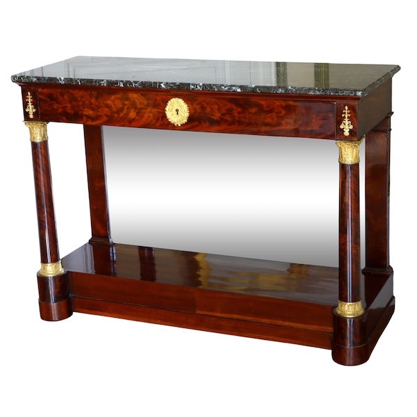 Large Empire mahogany and ormolu console in the taste of Jacob Desmalter
