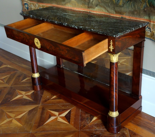 Large Empire mahogany and ormolu console in the taste of Jacob Desmalter
