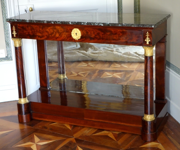Large Empire mahogany and ormolu console in the taste of Jacob Desmalter