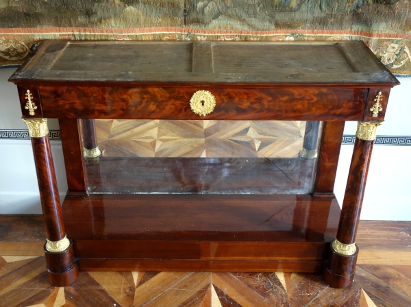 Large Empire mahogany and ormolu console in the taste of Jacob Desmalter