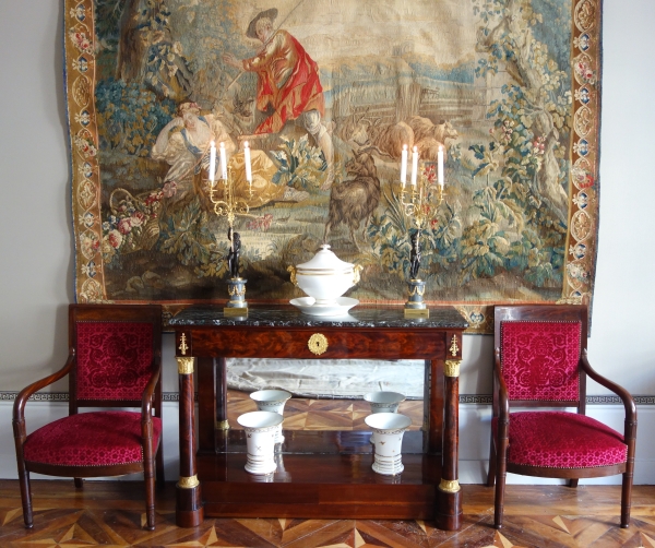 Large Empire mahogany and ormolu console in the taste of Jacob Desmalter
