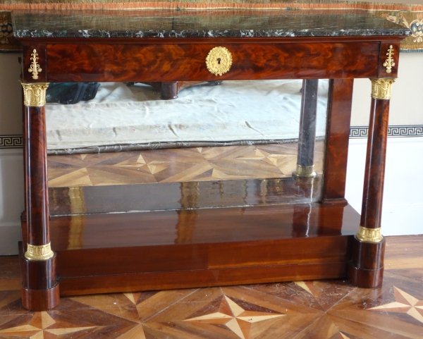 Large Empire mahogany and ormolu console in the taste of Jacob Desmalter