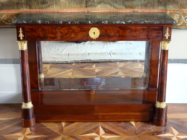 Large Empire mahogany and ormolu console in the taste of Jacob Desmalter