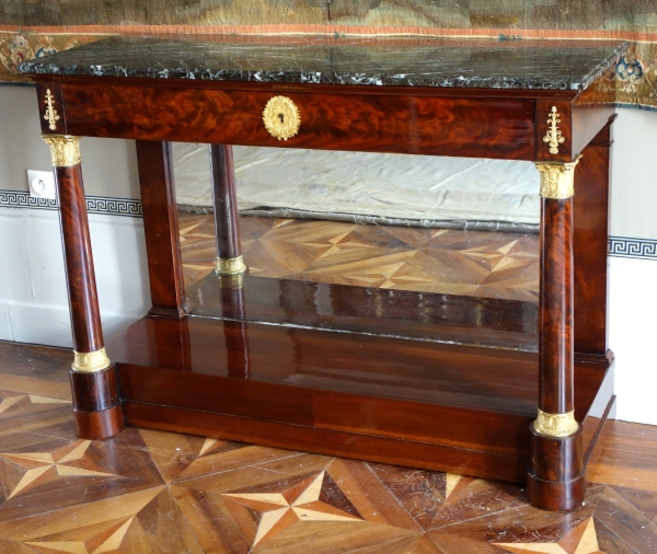 Large Empire mahogany and ormolu console in the taste of Jacob Desmalter