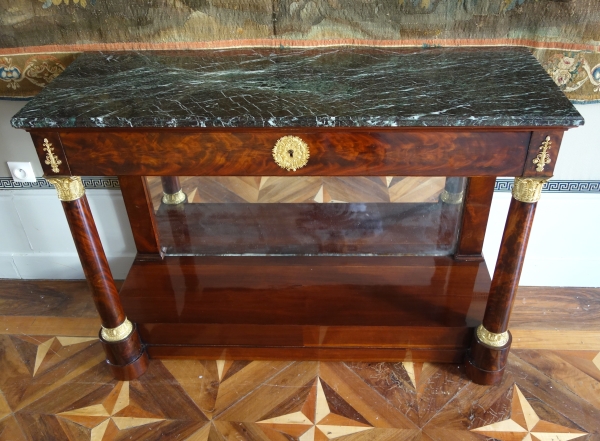 Large Empire mahogany and ormolu console in the taste of Jacob Desmalter