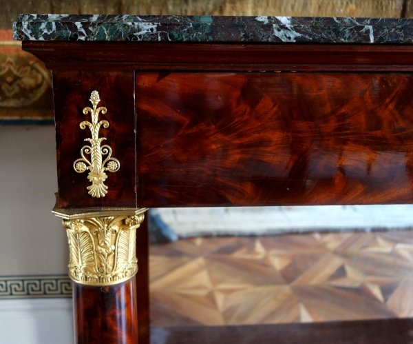 Large Empire mahogany and ormolu console in the taste of Jacob Desmalter