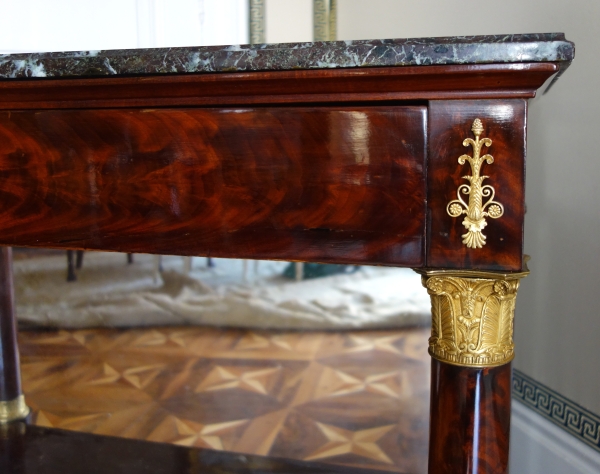 Large Empire mahogany and ormolu console in the taste of Jacob Desmalter