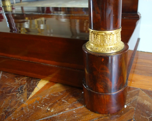 Large Empire mahogany and ormolu console in the taste of Jacob Desmalter