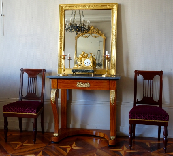 Empire lemon tree and ormolu console, Turquin blue marble on top, early 19th century circa 1820