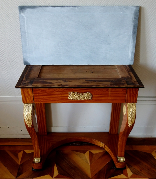 Empire lemon tree and ormolu console, Turquin blue marble on top, early 19th century circa 1820