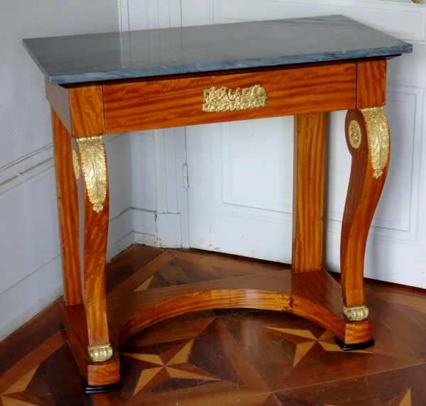 Empire lemon tree and ormolu console, Turquin blue marble on top, early 19th century circa 1820