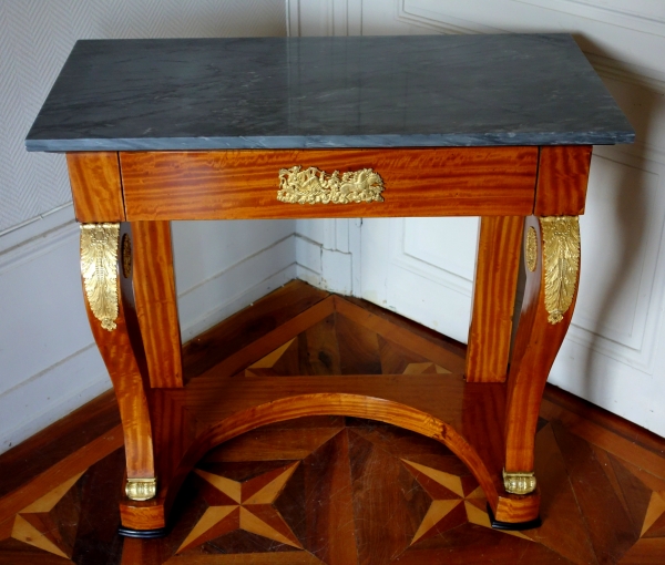 Empire lemon tree and ormolu console, Turquin blue marble on top, early 19th century circa 1820