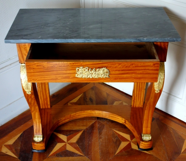 Empire lemon tree and ormolu console, Turquin blue marble on top, early 19th century circa 1820