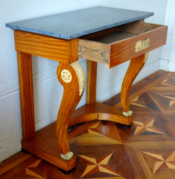 Empire lemon tree and ormolu console, Turquin blue marble on top, early 19th century circa 1820