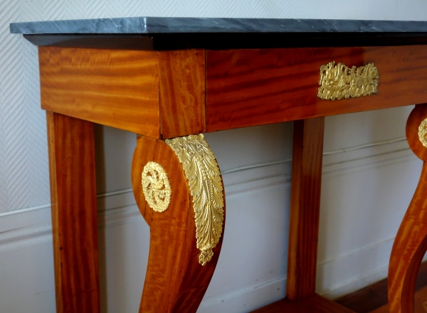 Empire lemon tree and ormolu console, Turquin blue marble on top, early 19th century circa 1820