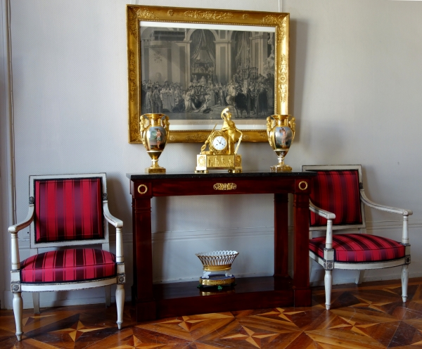 Curved Empire mahogany and ormolu console, early 19th century