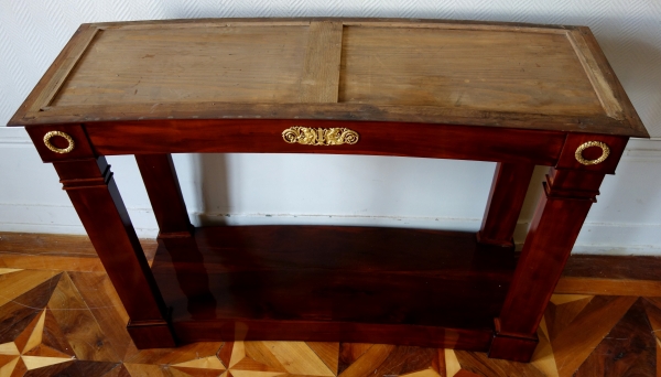 Curved Empire mahogany and ormolu console, early 19th century