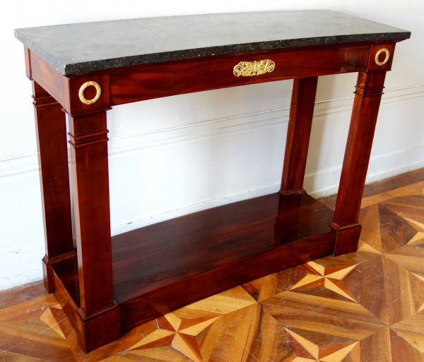 Curved Empire mahogany and ormolu console, early 19th century