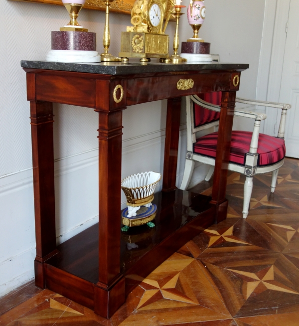 Curved Empire mahogany and ormolu console, early 19th century