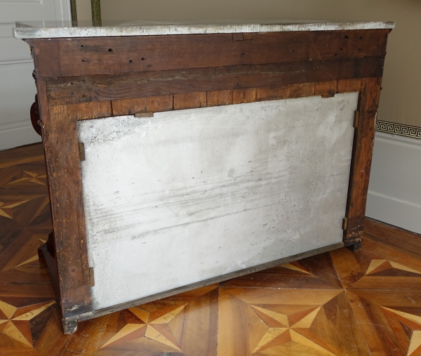 Console d'époque Consulat en acajou flammé, attribuée à Molitor - bronzes dorés au mercure