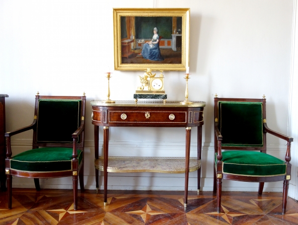 Louis XVI - French mahogany console, late 18th century - stamp of Fidelys Schey