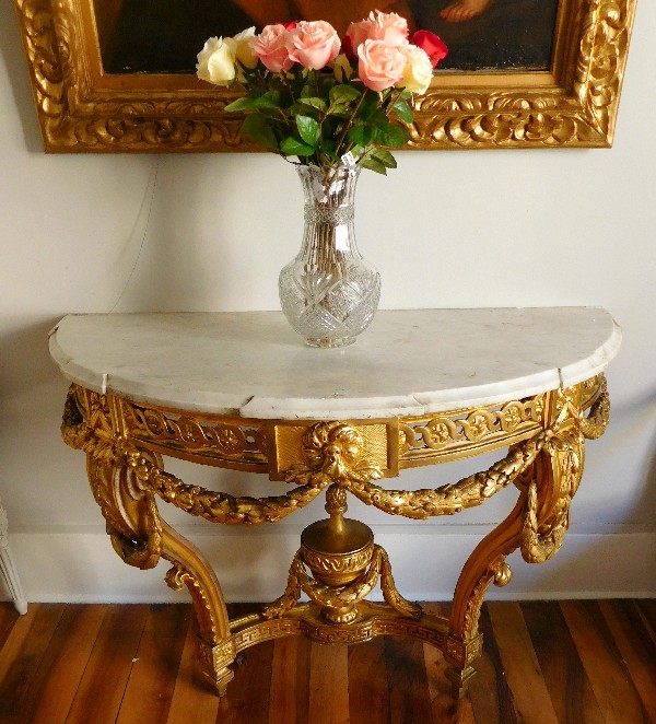 Louis XVI gilt wood console, France, 18th century