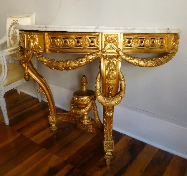 Louis XVI gilt wood console, France, 18th century