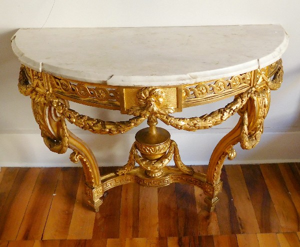 Louis XVI gilt wood console, France, 18th century