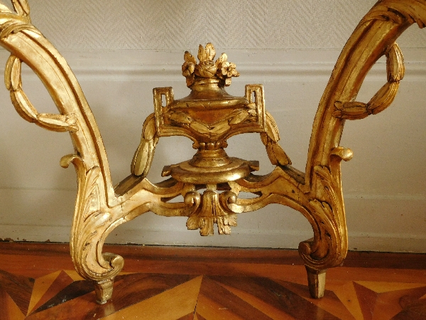 Louis XV Louis XVI Transition gilt wood console stamped Chollot - France, 18th century circa 1775