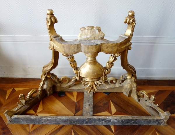 Console en bois doré d'époque Transition Louis XV - Louis XVI