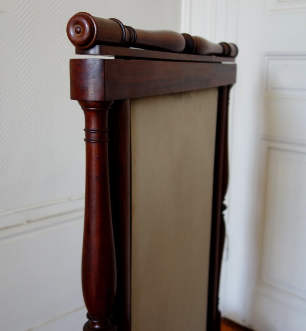 Mahogany Empire fire screen, early 19th century - attributed to Bellangé