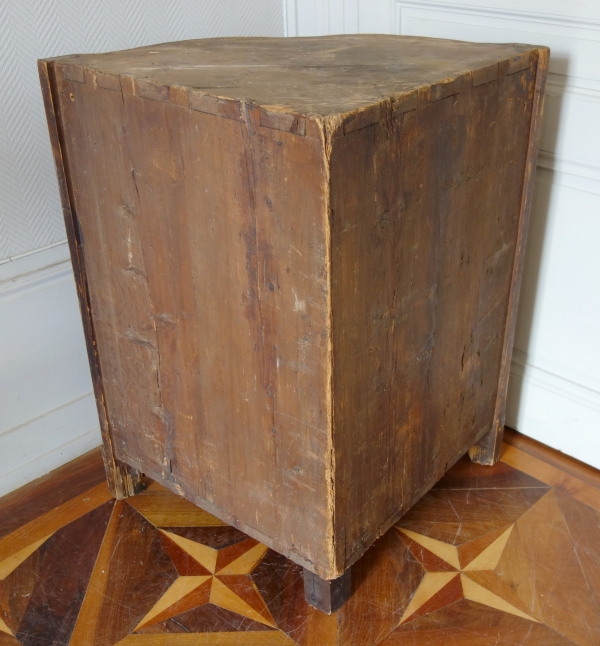 Louis XV marquetry corner cupboard, stamp of Jean Mathieu Chevallier, 18th century