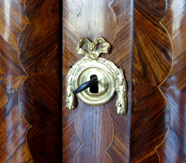 Louis XV rosewood & amaranth marquetry corner cupboard stamped Pierre Wattelin - 18th century