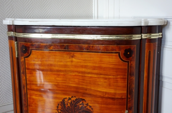 Charles Topino : Louis XVI marquetry corner cupboard, 18th century - stamped