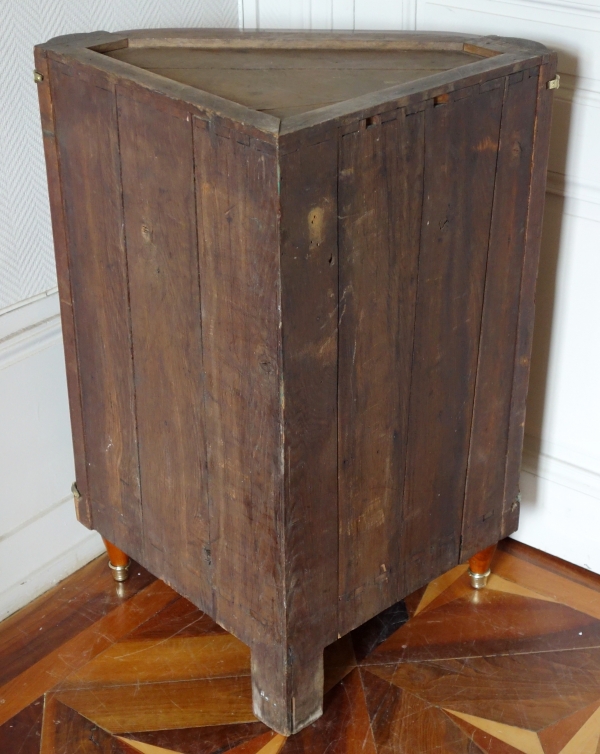 Charles Topino : Louis XVI marquetry corner cupboard, 18th century - stamped