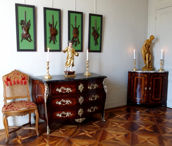 Louis XV rosewood marquetry corner cupboard - 18th century