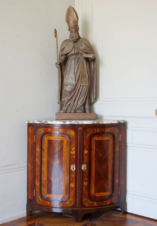 Louis XV rosewood marquetry corner cupboard - 18th century