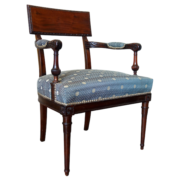 Georges Jacob - mahogany desk armchair, Louis XVI period - Directoire - horsehair cover
