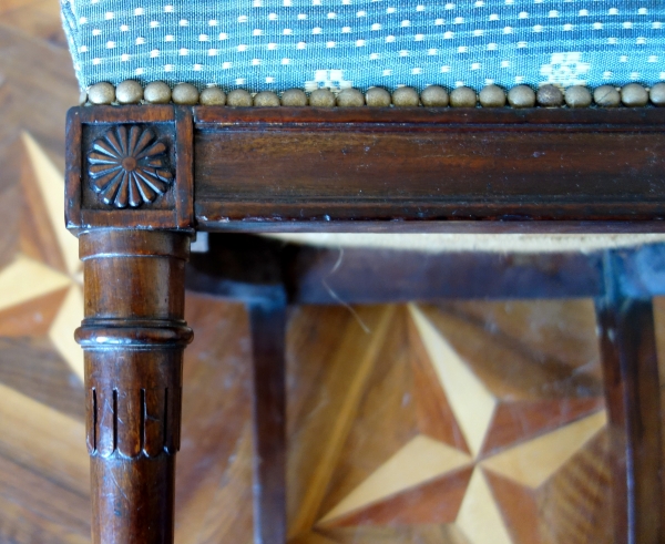 Georges Jacob - mahogany desk armchair, Louis XVI period - Directoire - horsehair cover