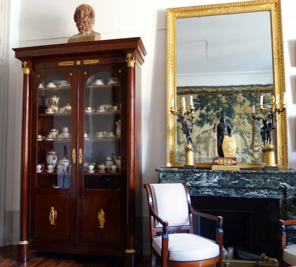 Tall Empire mahogany and ormolu book case, early 19th century