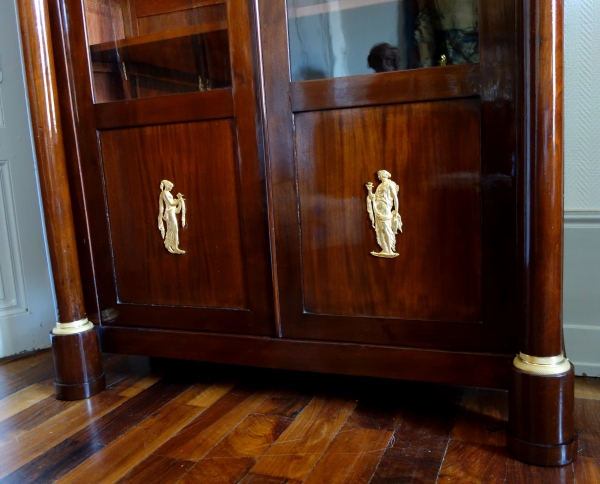 Tall Empire mahogany and ormolu book case, early 19th century