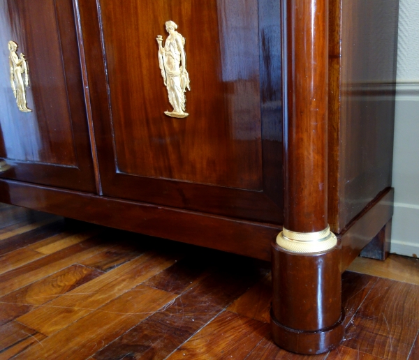 Tall Empire mahogany and ormolu book case, early 19th century