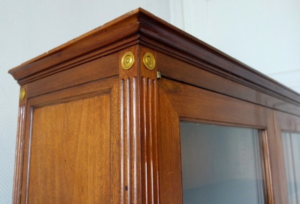 Large Louis XVI mahogany & ormolu bookcase or vitrine, late 18th century - 227cm x 141cm