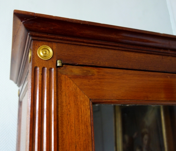 Large Louis XVI mahogany & ormolu bookcase or vitrine, late 18th century - 227cm x 141cm