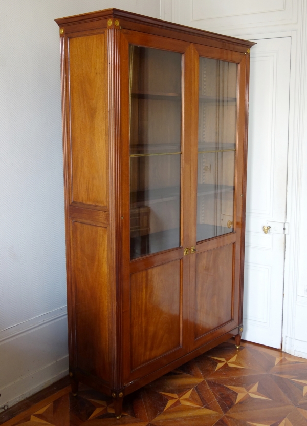 Large Louis XVI mahogany & ormolu bookcase or vitrine, late 18th century - 227cm x 141cm
